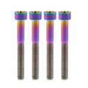 Titanium Ti M5 x 10 12 15 18 20 25 30 35 40 45 50 55 60mm Bicycle Allen Hex Socket Head Screw Pack of 4 (M5x40mm, Rainbow)