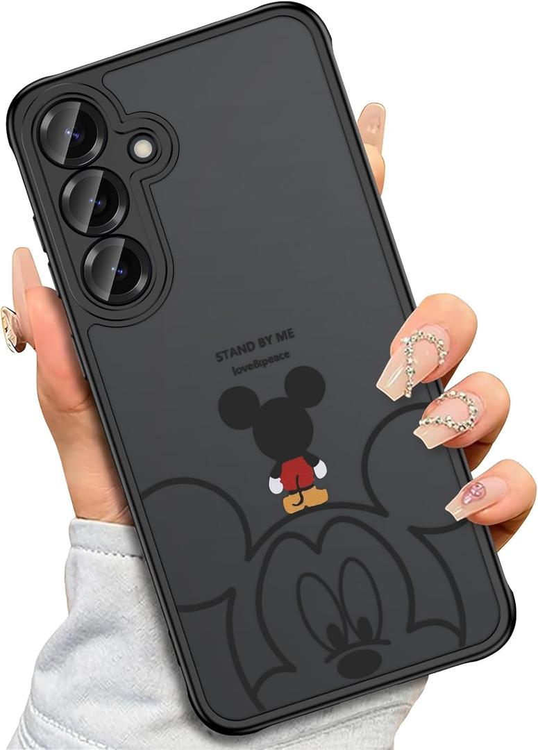 Threehundred Case for Samsung Galaxy A15 5G 6.5", Cute Aesthetic Design Black Translucent Frosted Matte Soft Bumper & Hard Back Protective Phone Case with Camera Protection 