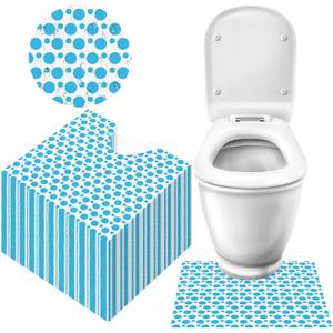100 Pcs Disposable Toilet Commode Mat U Shaped Deodorizing Toilet Mats Non Slip Potty Training Bathroom Mats Floor Protector from Urine Incontinence Pads for Home Bathroom Floor