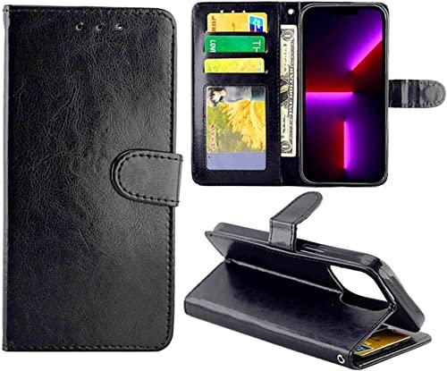 WIKUNA Case for iPhone 13/13 Mini/13 Pro/13 Pro Max, Flip Wallet Leather Case with Card Slot with Shockproof TPU Shell Kickstand Magnetic Closure (Color : Preto, Size : 13pro max 6.7")