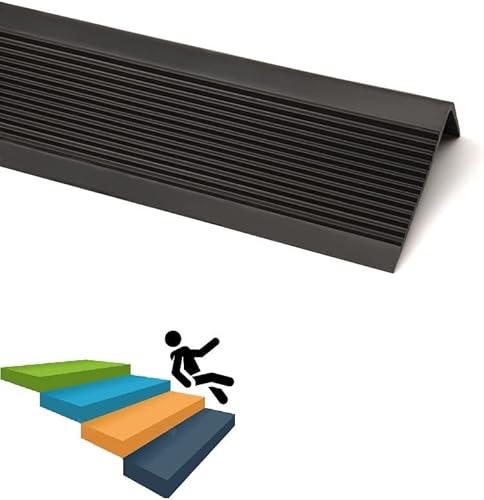 LeongLzt 72 Inch Stair Nosing，Shaped Stair Edge Protector Vinyl Stair Edging Self-Adhesive Rubber Stair Nosing Stair Nose Molding, Non-Slip Stair Tread Stair Trim for Indoor & Outdoor Stair Use