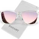 DANAMY Sunglasses Womens Polarized Sunglasses for Women Trendy Designer Mirrored UV400 Protection Sun Glasses
