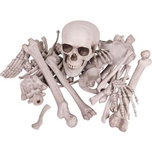 Kangaroo Halloween Skeleton Decor Bones 30 Pieces Bulk - Large Bag of Plastic Bones for Outdoor Yard Decoration - Scary Graveyard Fake Skulls and Bones