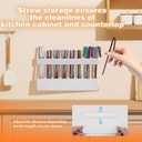 Straw Holder Straw Organizer Reusable Straw Holder Storage for Drinking Straws Cabinet Door Mounted (White)