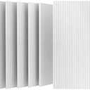 UMIACOUSTICS 6 Packs Acoustic Panel,48 x 24 x 0.4 Inches Sound Absorbing Door Panel, Decorative Wall Panels Equidistant Slot for Room, Home Theater, Studio (White)