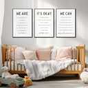 3pcs Affirmation for Kids Wall Art Nursery Wall Decor Daily Inspirational Quotes Posters Positive Motivational Words Prints Canvas Kids Bedroom Painting Pictures for Nursery Playroom Unframed