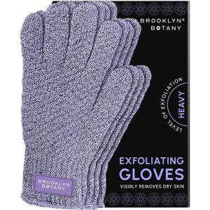 Brooklyn Botany Exfoliating Gloves for Bath and Shower  Heavy Duty Exfoliating Body Scrubber for Massage and Dead Skin Remover for Body  2 Pairs