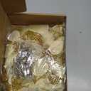 WILLBOND 36 Pieces Christmas Poinsettia Glitter Faux Flowers Christmas Artificial Flowers Tree Ornaments Topper Xmas Decorations(Gold)