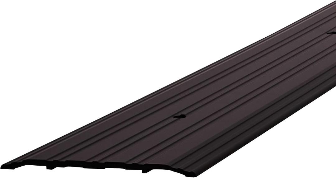 M-D Building Products 69811 Aluminum Commercial Flat-Profile Threshold: Durable and Sleek Entryway Access Solution Draft Protection (5 in. x 1/4 in. x 72 in) (Black)