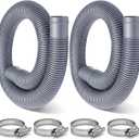 Jadive 2 Pack Pool Pump Replacement Hose Kit Heavy Duty Flexible Filter Hoses 1.5" Diameter 39" Long for Above Ground Pools Skimmers and Sand Filters UV Resistant with 4 Stainless Steel Clamps (Grey)