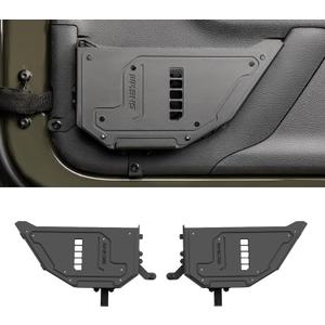 Metal Front Door Storage Pockets for 2009-2018 Jeep Wrangler JK JKU, Sturdy Door Organizer Box Pockets Insert Accessories for Replace Sagging Nets -2 PCS