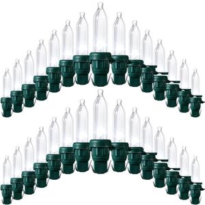 240 Pcs Christmas LED Replacement Bulb Mini Wide Angle LED Xmas Bulb LED Tree Light Outdoor String Light Replacement for Christmas Garden Tree Party(Green Base with Cold White Bulb)