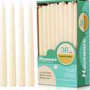 Hausware 36 Pack Taper Candles, 8 Hour Burn Time, Unscented Dripless and Smokeless, 10 inch Elegant Premium Quality Dinner Candle for Home Dcor, Restaurant, Wedding, Party Candlesticks (Ivory)