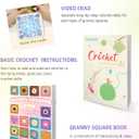 Katech Crochet Kit for Beginners, 50 Granny Squares Crochet Kits for Adults Beginner Learn to Crochets w/Step-by-Step Video Tuturials, Knitting Kit w/1378yds Yarn Granny Square Card Deck- 80% Cotton (Blue-purple gradient)