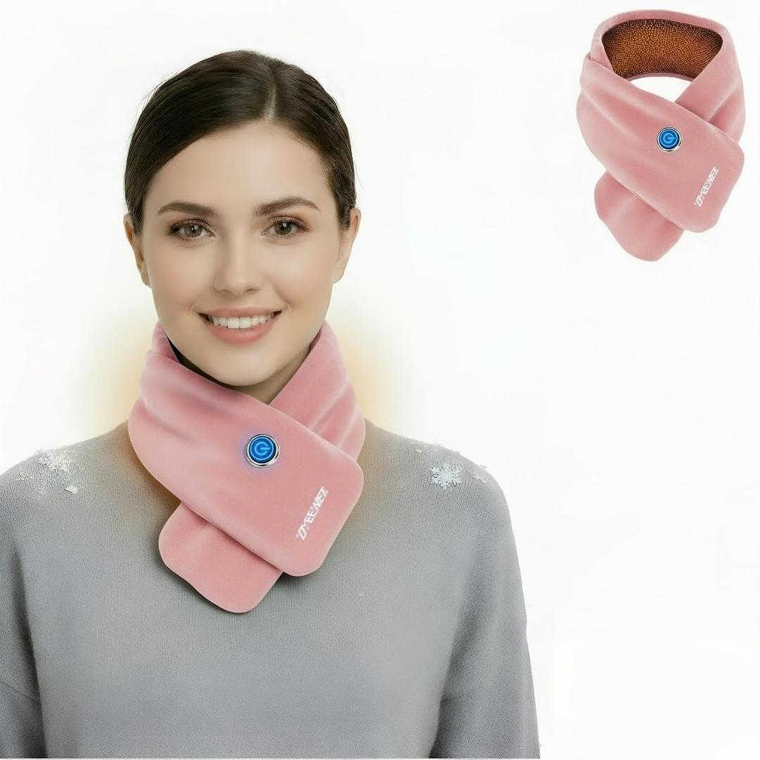 USB-Powered Heated Scarf, Graphene 3-Second Heat Neck Warmer, Cordless Heating Pad for Neck Pain Relief, Winter Camping Gifts (Power Bank Not Included)