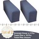Yoovat Couch Arm Covers Sofa Arm Cover armrest Covers for Sofa Couch Armrest Cover Chair Arm Cover Set of 2 (Texture-Pinkish Beige,Large (Set of 2))