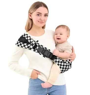 Toddler Sling Carrier - Premium Cotton, Expandable & Ergonomic, One Size Fits All, Ideal for 6-48 Months (11-44 lbs), Compact & Easy to Use, One-Hand-Free, Beige