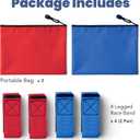 3 Legged Race Bands, Field Day Games for Adults, Outdoor Games for Carnival, Family Reunion & Backyard Party,Team Building Relay Race for 4 Players (2pk, Blue & Red)