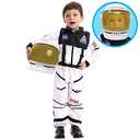 Spooktacular Creations White Astronaut Costume with Helmet, Space Suit for Toddler with Movable Visor, Kids Astronaut Halloween Costume for Cosplay, Party Favor Supplies (3T, 3-4 yrs)