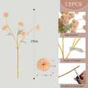 Hananona 12 Pcs Artificial Chrysanthemum Flowers, Beige Kiku Pom Pom Mums Flower Fall Faux Floral Arrangements Centerpiece for Autumn Home Kitchen Decor (12, Beige)