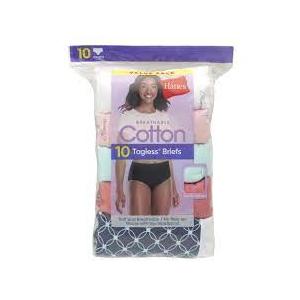 Hanes Women's Signature Cotton Breathe Briefs Underwear 6 Pack Large