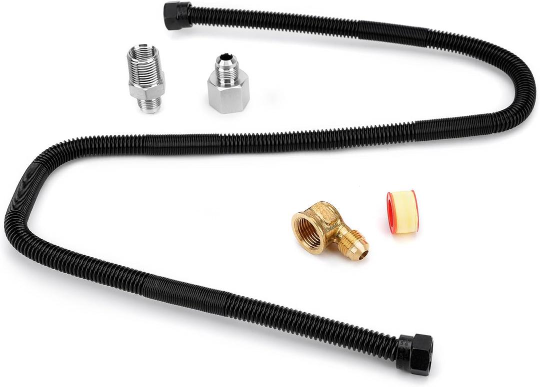 Stanbroil 3/8" X 36" Non-Whistle Flexible Flex Gas Line Connector Kit for NG or LP Fire Pit and Fireplace