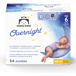 Amazon Brand - Mama Bear Overnight Diapers, Size 6, 54 Count