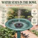 Backyard Expressions Green Bird Bath for Outside, Solar Bird Bath Fountain