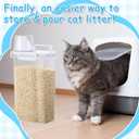 Teenyyou 2 Pcs Cat Litter Storage Container with Airtight Lid and Handle Cat Litter Storage Bin with Spout Sealable Heavy Duty Bucket