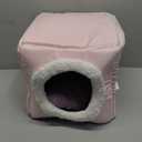 Cat House - Indoor Bed with Removable Foam Cushion - Cat Cave for Puppies, Rabbits, Guinea Pigs, and Other Small Animals by PETMAKER (Pink)