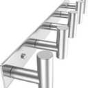 VAEHOLD Silvery Hat and Coat Wall Mount Rack - 5 Hooks for Robes, Bags, Keys, and Towels - Bathroom Towel Hanger Organizer (1 Pack)