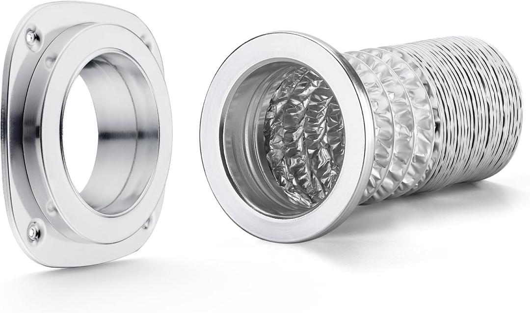 Magnetic Dryer Vent Coupling Connector Kit DVC-180 Easy to Clean Dryer Vent Hose Quick Connector Including a 3.3ft 4" Duct & 2 Clamps (Silvery White)