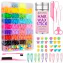 1704 Pcs Girls Hair Accessories, 32 Colors Toddler Baby Elastic Hair Bands with Organizer Box, 34P Hair Clips with Butterfly, Hair Wax Stick, Comb, Hair Tail Tools & Scissors