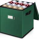 BALEINE Christmas Ornament Storage Box with Dividers, Premium Holiday Ornaments Storage Container Bin for Xmas Decorations (64 Ball, Green, Without Tray)