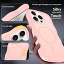 Magnetic for iPhone 15 Pro Case, (Compatible with Magsafe) Curly Wavy Frame Hard Translucent Matte Clear Back Cover for Women Men TPU Bumper Shockproof Phone Case (Pink)