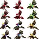 12pcs Hummingbird Christmas Tree Decorations Clip on Birds Feathered Flying Humming Bird Ornaments for Xmas Wreath Crafts Home Party Decor