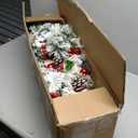 Set of 2 24in Battery Powered Pre-lit Pathway Flocked Christmas Trees Outdoor