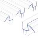 Pangda 4 Pack 3/8" x 39" Shower Door Seal Frameless Glass Shower Door Bottom Side Seal Strip Sweep Clear for Bathroom, Stop Water Leaks, Create a Water Barrier(M Type)