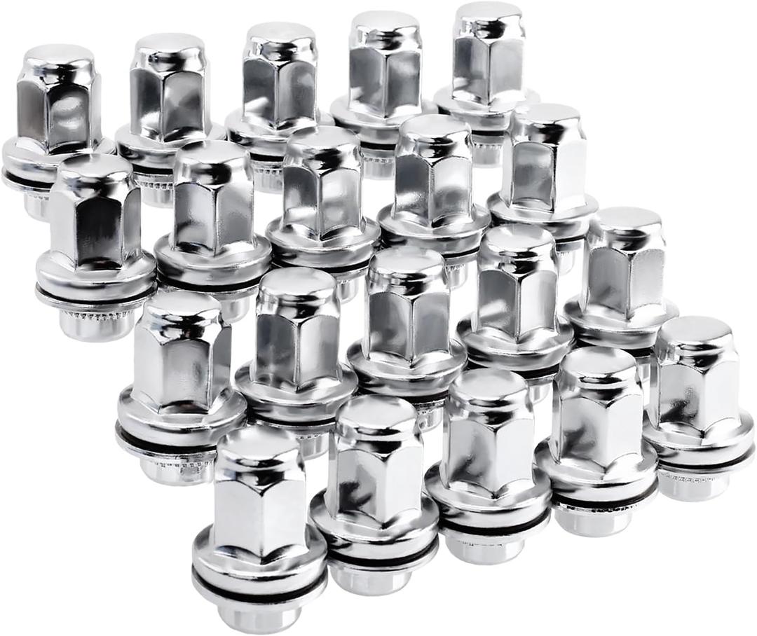 14x1.5mm OEM Style Factory Lug Nuts Set of 20, 7/8 22mm Hex Mag Washer Lug Nuts 1.80 Inch Compatible with Sequoia Landcruiser Tundra Lexus LX