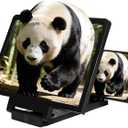 12" Big Screen Phone Magnifier,Upgraded 3D HD Foldable Design Screen Magnifier Version,Portable Screen Magnifiers Compatible with All Phones,for Movies,Videos and Gaming (Black)