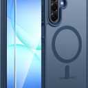 FNTCASE for Galaxy A17 5G Phone Case: for Galaxy A16 5G Phone Case [Compatible with Magsafe] Matte Translucent [Screen Protector] Military Grade Protection for Samsung A 17 & A 16 Cases - Blue