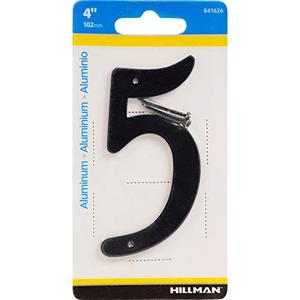 Hillman 4 in. Black Aluminum Nail-On Number 5 2 Pack