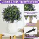Artificial Lavender Topiary Ball Trees, 2 Pcs 23.6" Faux Lavender Bushes with 4 Ground Spikes, Fake Evergreen Plants for Home, Garden, Yard, Patio, Front Porch Decor