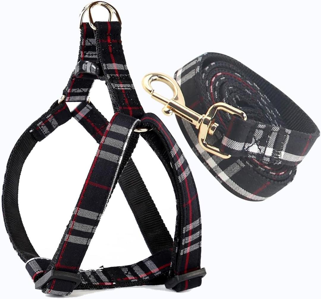 SuperBuddy Cute Dog Harness and Leash, Adjustable and No Pull Harness with Safety Buckle for Large Pet