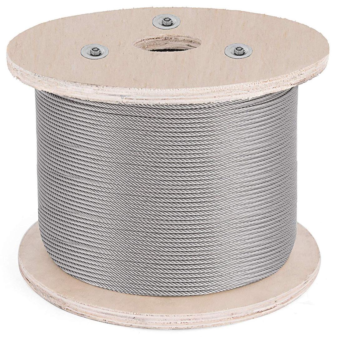 1000FT 1/8" T316 Stainless Steel Cable 1x19 Steel Wire Rope for Deck Cable Railing Kits DIY