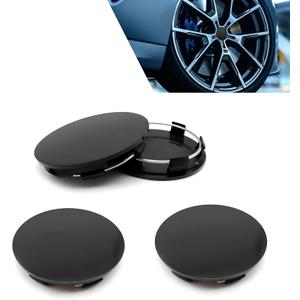 4 PCS Car Wheel Center Caps, 60MM/2.36In OD 56MM/2.2In ID, ABS Snap-in Vehicle Rim Hub Caps, Anti-Falling Rust-Proof Wheel Hub Decoration, Universal for SUV, Sedan, Truck(Black)