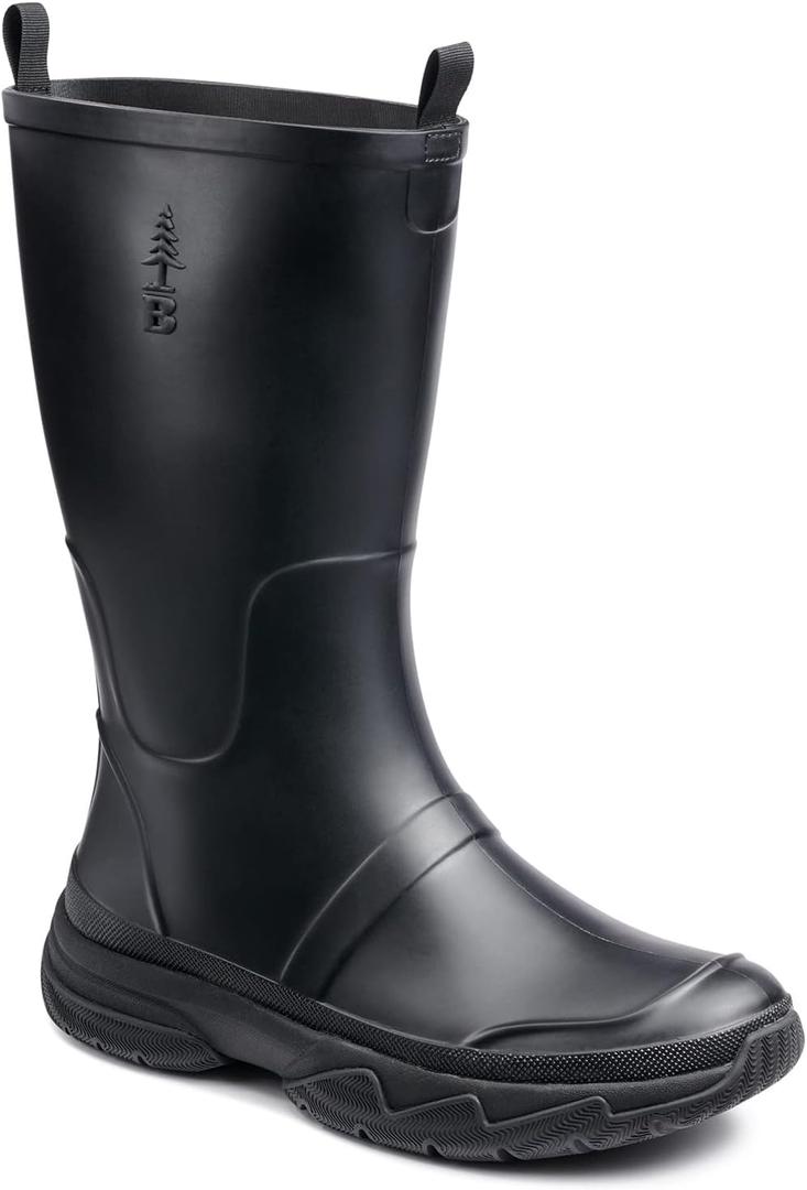 BASS OUTDOOR Men's Field Rainboot Ankle Boot (11, Black)