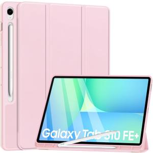 for Samsung Galaxy Tab S10 FE+ Plus Case 13.1'' 2025, Back Soft TPU Tablet Cover with Auto Sleep/Wake, Pen Holder, 13.1 inch (Pink)