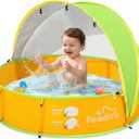 Peradix Paddling Pool for Kids & Pets Infant Ball Pit Tent, Portable Baby Beach Tent, 4-in-1 Pop Up Pool Tent with UV Adjustable Canopy, Indoor/Outdoor Playpen Foldable Toys for Child Summer 2026