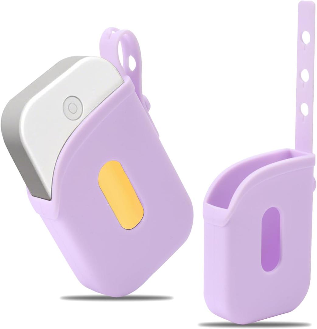 2 x Silicone Case Compatible with Touchland Hand Sanitizer Spray 1 fl oz, Protective Holder for Hand Sanitizer Spray Keychain Cover Accessory (Purple)